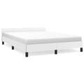 Estrutura Cama C/ Cabeceira 140x200 cm Couro Artificial Branco