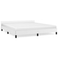 Estrutura Cama C/ Cabeceira 160x200 cm Couro Artificial Branco