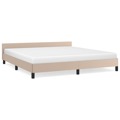 Estrutura Cama Cabeceira 160x200 cm Couro Artificial Cappuccino