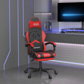 Cadeira Gaming Giratória C/ Apoio Couro Artific. Preto/vermelho