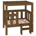 Cama para Cães 65,5x43x70 cm Pinho Maciço Castanho Mel