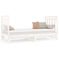 Estrutura Sofá-cama de Puxar 2x(90x190) cm Pinho Maciço Branco