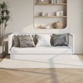 Sofá-cama 80x200 cm Madeira de Pinho Maciça Branco