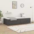 Sofá-cama de Solteiro 90x190 cm Madeira de Pinho Maciça Cinza