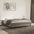 Estrutura de Cama com Molas 180x200 cm Veludo Cinzento-claro