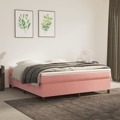 Estrutura de Cama com Molas 180x200 cm Veludo Rosa