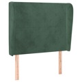 Cabeceira Cama C/ Abas Veludo 103x23x118/128 cm Verde-escuro