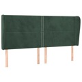 Cabeceira Cama C/ Abas Veludo 203x23x118/128 cm Verde-escuro