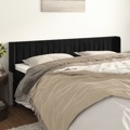 Cabeceira de Cama C/ Abas Veludo 183x16x78/88 cm Preto