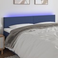 Cabeceira de Cama C/ Luzes LED Tecido 200x5x78/88 cm Azul