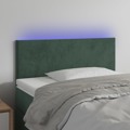 Cabeceira de Cama C/ Luzes LED Veludo 90x5x78/88cm Verde-escuro