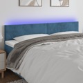 Cabeceira de Cama C/ Luzes LED Veludo 180x5x78/88cm Azul-escuro