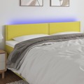 Cabeceira de Cama C/ Luzes LED Tecido 200x5x78/88 cm Verde