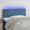 Cabeceira de Cama C/ Luzes LED Veludo 100x5x78/88cm Azul-escuro