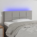Cabeceira de Cama C/luzes LED Tecido 100x5x78/88 cm Cinza-claro