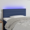 Cabeceira de Cama C/ Luzes LED Tecido 100x5x78/88 cm Azul