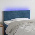 Cabeceira de Cama C/ Luzes LED Veludo 80x5x78/88 cm Azul-escuro