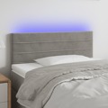 Cabeceira de Cama C/ Luzes LED Tecido 90x5x78/88 cm Cinza-claro