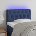 Cabeceira de Cama C/ Luzes LED Tecido 80x7x78/88 cm Azul