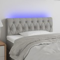 Cabeceira de Cama C/ Luzes LED Tecido 90x7x78/88 cm Cinza-claro