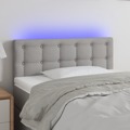 Cabeceira de Cama C/luzes LED Tecido 100x5x78/88 cm Cinza-claro