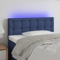 Cabeceira de Cama C/ Luzes LED Tecido 100x5x78/88 cm Azul