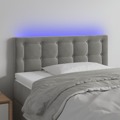Cabeceira de Cama C/luzes LED Veludo 100x5x78/88 cm Cinza-claro