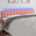 Cabeceira de Cama C/ Luzes LED Veludo 180x5x78/88 cm Rosa