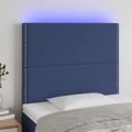 Cabeceira Cama C/ LED Tecido 80x5x118/128 cm Azul