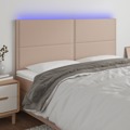 Cabeceira Cama C/ LED Couro Artif. 200x5x118/128 cm Cappuccino