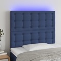 Cabeceira de Cama C/ LED Tecido 90x5x118/128cm Azul