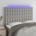 Cabeceira Cama C/ Luzes LED Tecido 144x5x118/128cm Cinza-claro