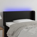 Cabeceira de Cama C/ LED Couro Artificial 83x16x78/88 cm Preto