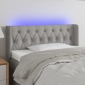 Cabeceira Cama C/ Luzes LED Tecido 103x16x78/88 cm Cinza-claro