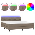 Cama Box Spring Colchão/led 180x200cm Tecido Cinza-acastanhado