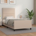 Estrutura Cama Cabeceira 100x200 cm Couro Artificial Cappuccino