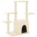 árvore para Gatos C/ Postes Arranhadores Sisal 97,5 cm Creme