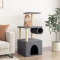 árvore Gatos C/ Postes Arranhadores Sisal 109,5cm Cinza-escuro