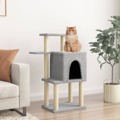 árvore P/ Gatos C/ Postes Arranhadores Sisal 97 cm Cinza-claro