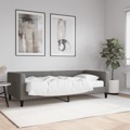 Sofá-cama com Colchão 90x200 cm Tecido Cinzento-escuro