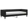 Sofá-cama com Colchão 90x190 cm Tecido Preto