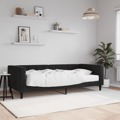 Sofá-cama com Colchão 90x200 cm Veludo Preto