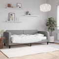 Sofá-cama com Colchão 80x200 cm Tecido Cinzento-claro