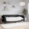 Sofá-cama com Colchão 90x200 cm Tecido Preto