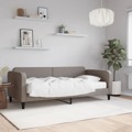 Sofá-cama com Colchão 90x200 cm Tecido Cinzento-acastanhado
