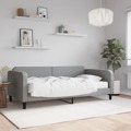 Sofá-cama com Colchão 100x200 cm Tecido Cinzento-claro
