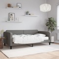 Sofá-cama com Colchão 100x200 cm Tecido Cinzento-escuro