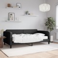 Sofá-cama com Colchão 100x200 cm Tecido Preto
