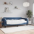 Sofá-cama com Colchão 90x200 cm Veludo Azul