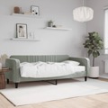 Sofá-cama com Colchão 90x200 cm Veludo Cinzento-claro
